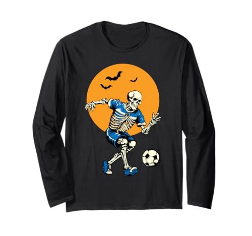 Skelett Fußball Halloween Kostüm Herren Jungen Kinder Langarmshirt von Funny Halloween Skeleton Costume Gifts shirts