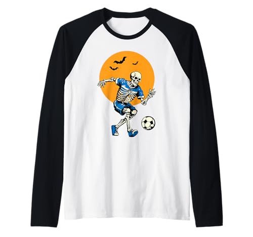 Skelett Fußball Halloween Kostüm Herren Jungen Kinder Raglan Skelett Fußball Halloween Kostüm Herren Jungen Kinder Raglan von Funny Halloween Skeleton Costume Gifts shirts