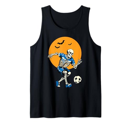 Skelett Fußball Halloween Kostüm Herren Jungen Kinder Tank Top von Funny Halloween Skeleton Costume Gifts shirts