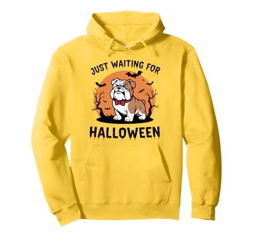 Just Waiting for Halloween Dog Design Geschenk Männer Frauen Kinder Pullover Hoodie von Funny Halloween Spooky Season Fall Autumn Graphic