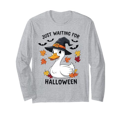Just Waiting for Halloween Hexenten-Geschenk für Herren, Damen und Kinder Langarmshirt von Funny Halloween Spooky Season Fall Autumn Graphic