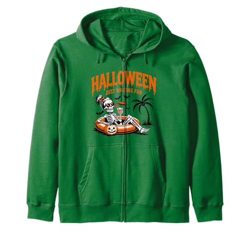 Just Waiting for Halloween Party Design Geschenk Männer Frauen Kinder Kapuzenjacke von Funny Halloween Spooky Season Fall Autumn Graphic