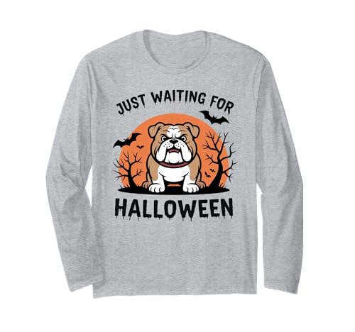 Just Waiting for Halloween Party Design Geschenk Männer Frauen Kinder Langarmshirt von Funny Halloween Spooky Season Fall Autumn Graphic