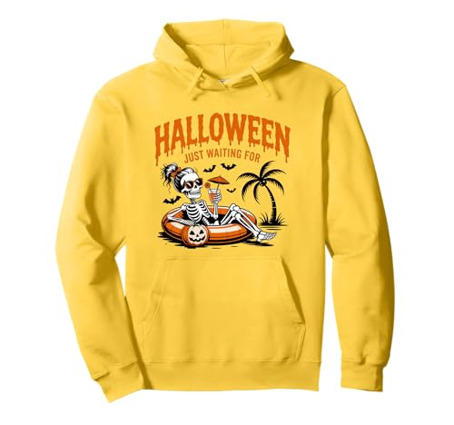 Just Waiting for Halloween Party Design Geschenk Männer Frauen Kinder Pullover Hoodie von Funny Halloween Spooky Season Fall Autumn Graphic