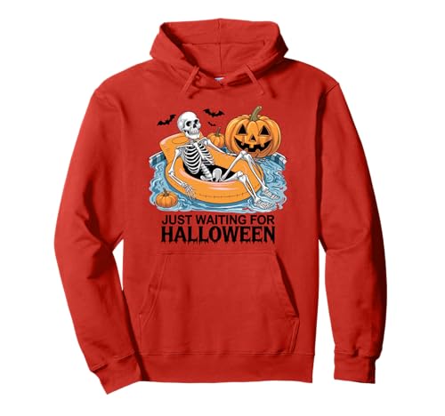 Just Waiting for Halloween Party Design Geschenk Männer Frauen Kinder Pullover Hoodie von Funny Halloween Spooky Season Fall Autumn Graphic