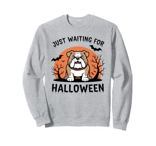 Just Waiting for Halloween Party Design Geschenk Männer Frauen Kinder Sweatshirt von Funny Halloween Spooky Season Fall Autumn Graphic