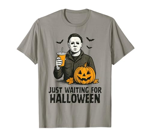 Just Waiting for Halloween Party Design Geschenk Männer Frauen Kinder T-Shirt von Funny Halloween Spooky Season Fall Autumn Graphic