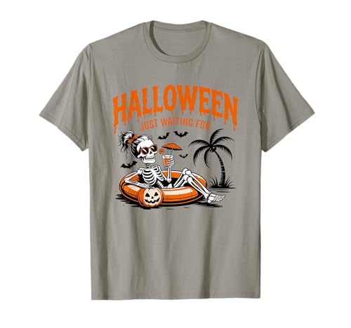 Just Waiting for Halloween Party Design Geschenk Männer Frauen Kinder T-Shirt von Funny Halloween Spooky Season Fall Autumn Graphic