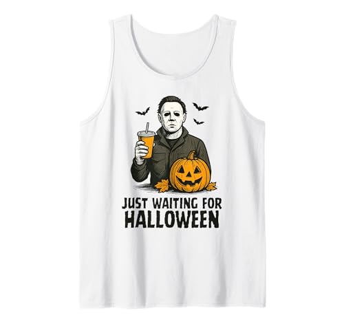 Just Waiting for Halloween Party Design Geschenk Männer Frauen Kinder Tank Top von Funny Halloween Spooky Season Fall Autumn Graphic