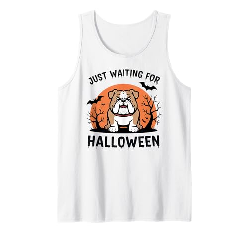 Just Waiting for Halloween Party Design Geschenk Männer Frauen Kinder Tank Top von Funny Halloween Spooky Season Fall Autumn Graphic
