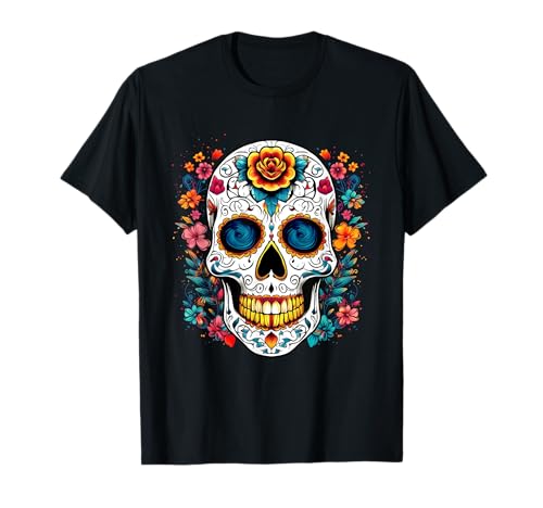 De Los Muertos Tag der Toten Sugar Skull Halloween Damen T-Shirt De Los Muertos Tag der Toten Sugar Skull Halloween Damen T-Shirt von Funny Halloween Sugar Skull T-Shirt For Men Womens