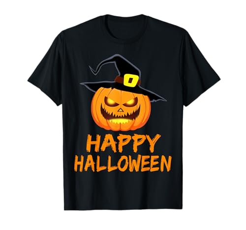 Kürbis mit Hut Happy Halloween Kostüm Damen Herren Kinder T-Shirt Kürbis mit Hut Happy Halloween Kostüm Damen Herren Kinder T-Shirt von Funny Halloween TShirts Store