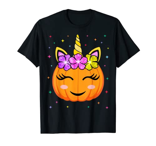 Niedlicher Kürbis Halloween Jack O Lantern Kinder Mädchen T-Shirt von Funny Halloween TShirts Store