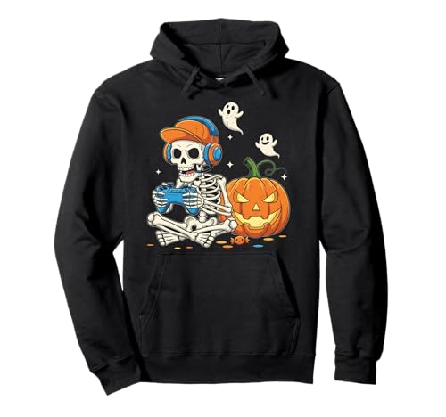 Halloween Shirts Cool Teen Boy Skelett Gaming Herren Halloween Pullover Hoodie Halloween Shirts Cool Teen Boy Skelett Gaming Herren Halloween Pullover Hoodie von Funny Halloween Tees for Men Women Kids.