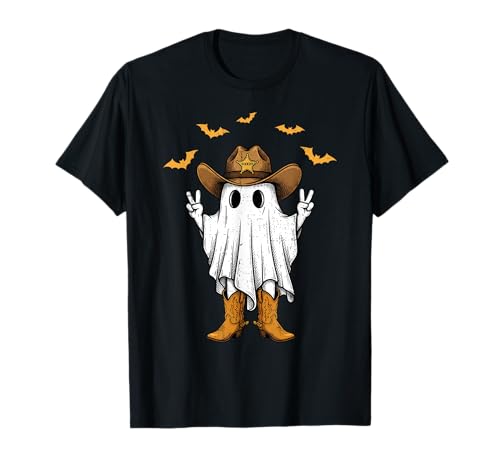 Niedlicher Cowboy, Geist, Sheriff, Frieden, lustig, Halloween, Herren, Damen T-Shirt Niedlicher Cowboy, Geist, Sheriff, Frieden, lustig, Halloween, Herren, Damen T-Shirt von Funny Halloween Tees for Men Women Kids.