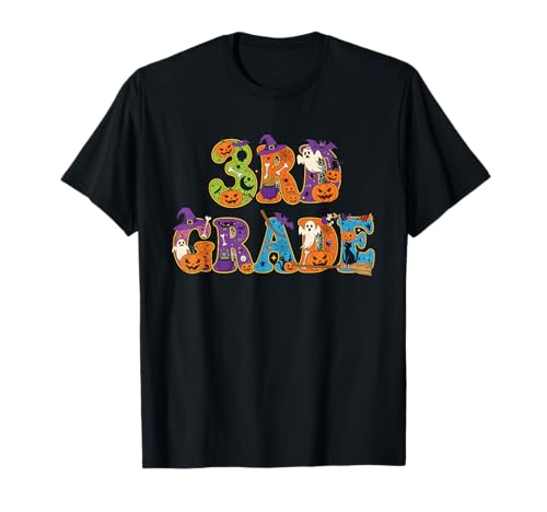 3. Klasse Kürbis Geist Skelett Halloween Kinder Herren Damen T-Shirt 3. Klasse Kürbis Geist Skelett Halloween Kinder Herren Damen T-Shirt von Funny Halloween Third Grade Costume