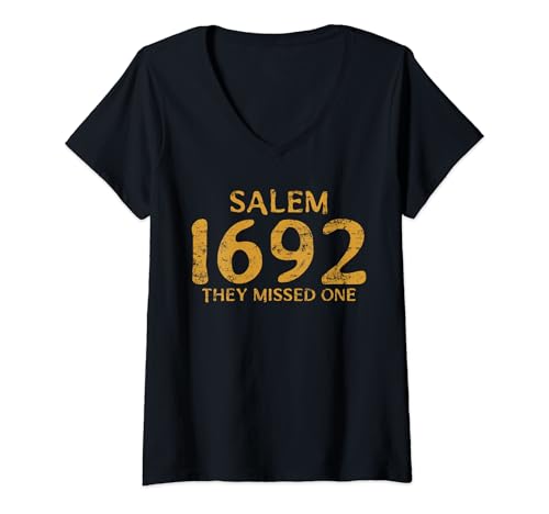Damen Lustig 1692 Sie haben einen Salem verpasst T-Shirt mit V-Ausschnitt Damen Lustig 1692 Sie haben einen Salem verpasst T-Shirt mit V-Ausschnitt von Funny Halloween Witch 1692 Salem