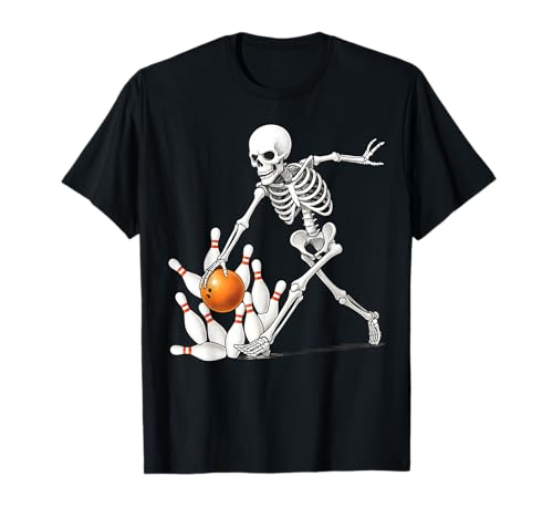 Skelett Bowling Ball Pins Bowling Halloween Kostüm Jungen T-Shirt Skelett Bowling Ball Pins Bowling Halloween Kostüm Jungen T-Shirt von Funny Halloween bowling gifts For Men Women Kids