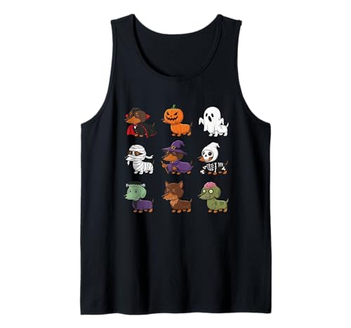 Dackel Hund Halloween Skelett Mama Kürbis Geist Tank Top Dackel Hund Halloween Skelett Mama Kürbis Geist Tank Top von Funny Halloweiner Dachshund Dog Lover
