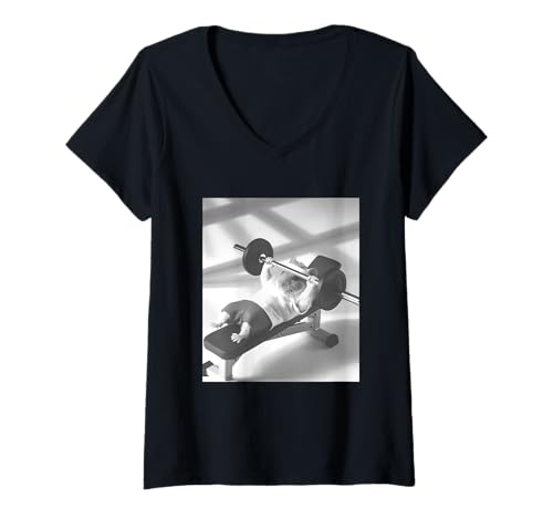 Damen Hamster Gym Gewichtheben Meme T-Shirt mit V-Ausschnitt Damen Hamster Gym Gewichtheben Meme T-Shirt mit V-Ausschnitt von Funny Hamster Meme Clo