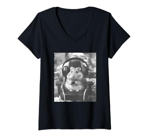 Damen Gaming Hamster Gamer-Meme T-Shirt mit V-Ausschnitt Damen Gaming Hamster Gamer-Meme T-Shirt mit V-Ausschnitt von Funny Hamster Meme Designs