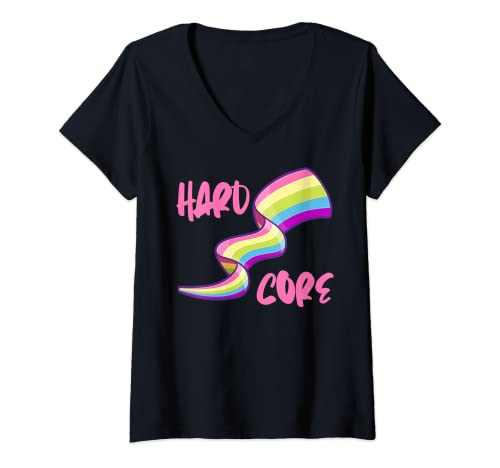 Damen Hardcore Regenbogen T-Shirt mit V-Ausschnitt Damen Hardcore Regenbogen T-Shirt mit V-Ausschnitt von Funny Hardcore Rainbow Clothing