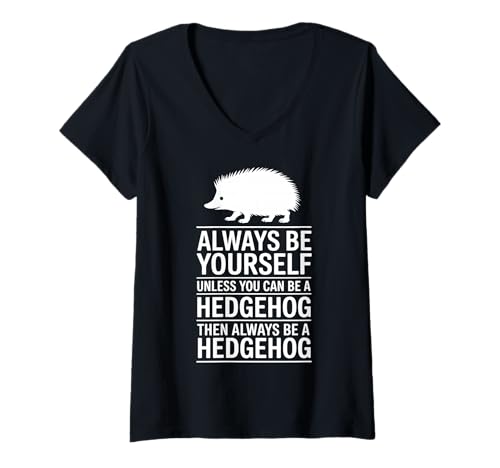 Damen Igel Lustiger Igel T-Shirt mit V-Ausschnitt Damen Igel Lustiger Igel T-Shirt mit V-Ausschnitt von Funny Hedgehog Funny Hedgehogs Design