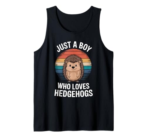 Herren Just a Boy Who Loves Igel Vintage Sunset Igel-Liebhaber Tank Top von Funny Hedgehog Lover Apparel for Men Women