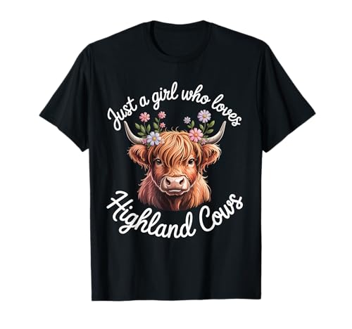 Just a Girl Who Loves Highland Cows Cute Flower Cow Kids T-Shirt Just a Girl Who Loves Highland Cows Cute Flower Cow Kids T-Shirt von Funny Highland Cow Girl Lover Farm Animal Outfit