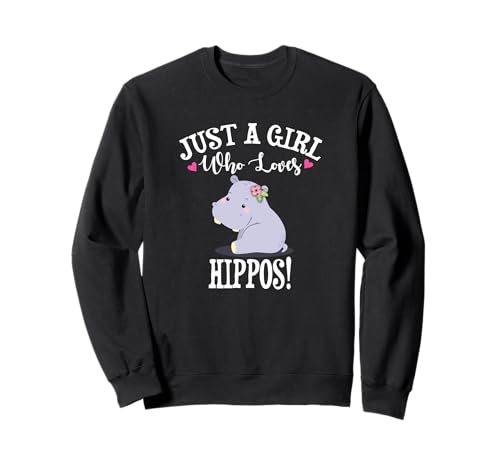 Womens Kids Cartoon Cute Just A Girl Who Loves Hippos Lover Sweatshirt Womens Kids Cartoon Cute Just A Girl Who Loves Hippos Lover Sweatshirt von Funny Hippopotamus Gifts Designs TShirts & Hoodies