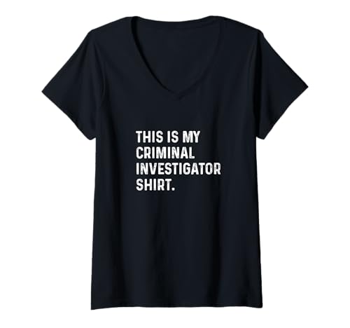 Damen Das ist mein Criminal Investigator Shirt Investigation Sheriff T-Shirt mit V-Ausschnitt Damen Das ist mein Criminal Investigator Shirt Investigation Sheriff T-Shirt mit V-Ausschnitt von Funny Hobby Event Show Fair Convention Job by RJ