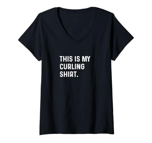 Damen Das ist mein Curling-Shirt - Curler Sport Player Game Match T-Shirt mit V-Ausschnitt Damen Das ist mein Curling-Shirt - Curler Sport Player Game Match T-Shirt mit V-Ausschnitt von Funny Hobby Event Show Fair Convention Job by RJ