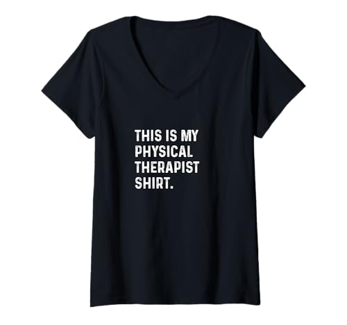Damen This Is My Physical Therapist Shirt – Therapie Chirurgie Knie T-Shirt mit V-Ausschnitt Damen This Is My Physical Therapist Shirt – Therapie Chirurgie Knie T-Shirt mit V-Ausschnitt von Funny Hobby Event Show Fair Convention Job by RJ