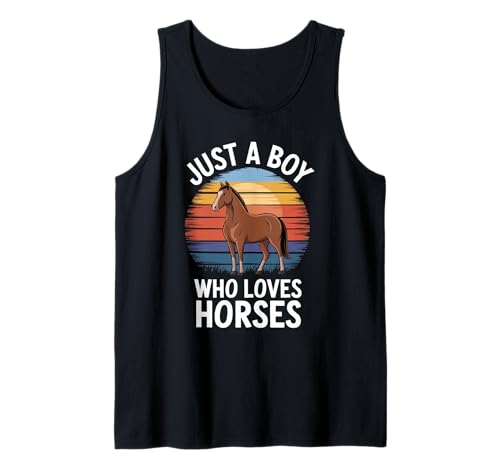Herren Just a Boy Who Loves Horses Retro-Stil Kinder Jungen Pferd Tank Top Herren Just a Boy Who Loves Horses Retro-Stil Kinder Jungen Pferd Tank Top von Funny Horse Lover Apparel for Men Women