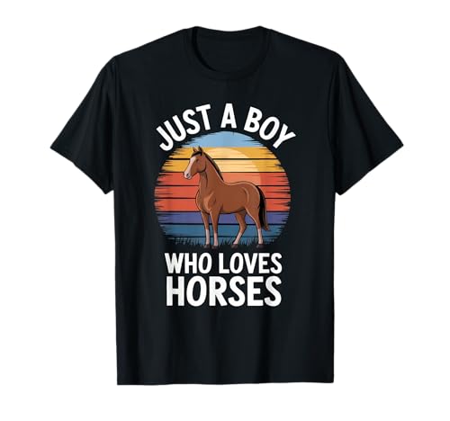Just a Boy Who Loves Horses Retro-Stil Kinder Jungen Pferd T-Shirt Just a Boy Who Loves Horses Retro-Stil Kinder Jungen Pferd T-Shirt von Funny Horse Lover Apparel for Men Women