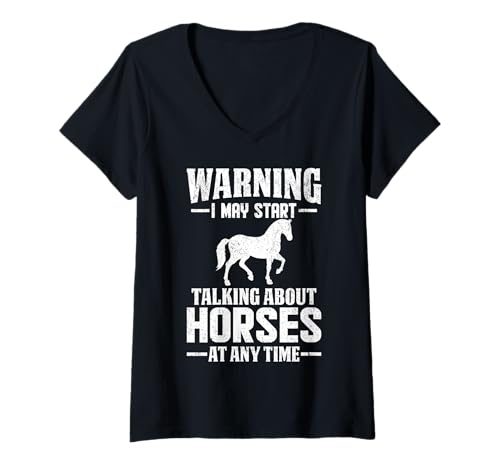 Damen Ich fange vielleicht an, über Pferde zu sprechen Lustige Pferdeliebhaber T-Shirt mit V-Ausschnitt Damen Ich fange vielleicht an, über Pferde zu sprechen Lustige Pferdeliebhaber T-Shirt mit V-Ausschnitt von Funny Horse Lover Apparel