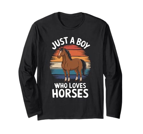 Just A Boy Who Loves Horses Tierfan Jungen Kinder Pferd Langarmshirt Just A Boy Who Loves Horses Tierfan Jungen Kinder Pferd Langarmshirt von Funny Horse Lover Clothing