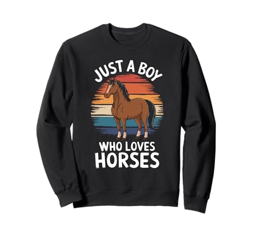 Just A Boy Who Loves Horses Tierfan Jungen Kinder Pferd Sweatshirt Just A Boy Who Loves Horses Tierfan Jungen Kinder Pferd Sweatshirt von Funny Horse Lover Clothing