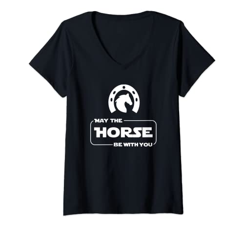Damen T-Shirt mit Aufschrift "May The Horse Be With You", lustiges Pferdeliebhaber, Geschenk T-Shirt mit V-Ausschnitt Damen T-Shirt mit Aufschrift "May The Horse Be With You", lustiges Pferdeliebhaber, Geschenk T-Shirt mit V-Ausschnitt von Funny Horse Lover Shirts Gifts