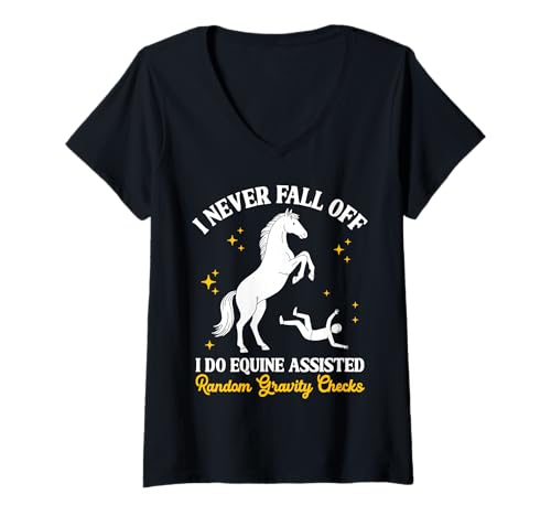 Damen Lustiges Reitsport Reiten Mädchen Pferdeliebhaber T-Shirt mit V-Ausschnitt Damen Lustiges Reitsport Reiten Mädchen Pferdeliebhaber T-Shirt mit V-Ausschnitt von Funny Horse Lovers Apparel