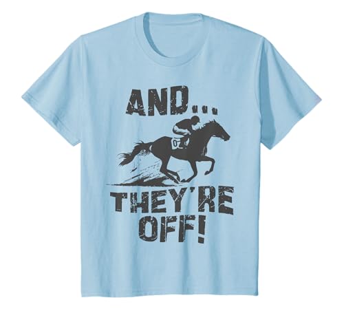 Kinder Pferderennshirt Kinder Kleinkind Jungen Mädchen Und Theyre Off T-Shirt Kinder Pferderennshirt Kinder Kleinkind Jungen Mädchen Und Theyre Off T-Shirt von Funny Horse Racing