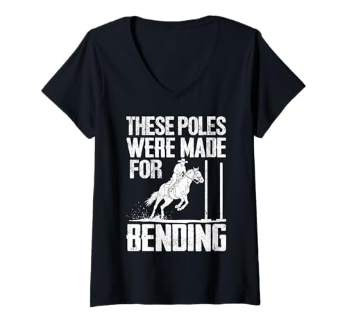 Damen Diese Stöcke wurden zum Biegen von lustigen Reitpferden hergestellt T-Shirt mit V-Ausschnitt von Funny Horse Tees