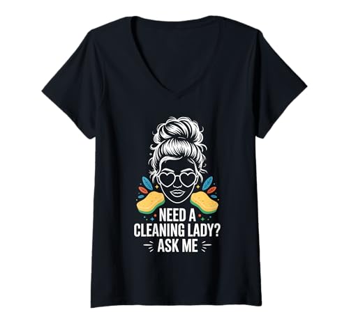 Damen Putzfrau Housekeeping Lustiges Putzen T-Shirt mit V-Ausschnitt Damen Putzfrau Housekeeping Lustiges Putzen T-Shirt mit V-Ausschnitt von Funny Housekeeping Cool Cleaning Design