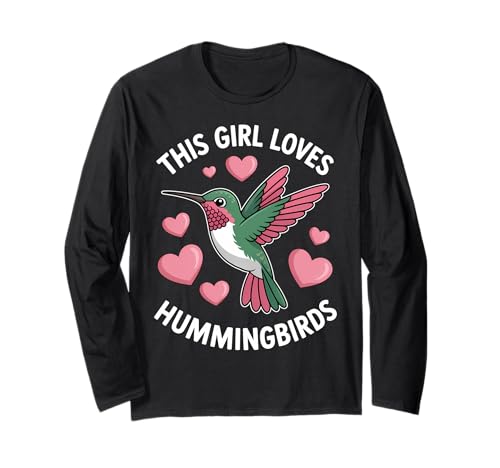 Kolibri-Mädchen, lustiger Kolibri Langarmshirt Kolibri-Mädchen, lustiger Kolibri Langarmshirt von Funny Hummingbirds Cute Hummingbird Design