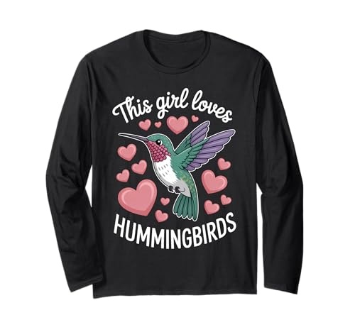 Kolibri-Mädchen, lustiger Kolibri Langarmshirt Kolibri-Mädchen, lustiger Kolibri Langarmshirt von Funny Hummingbirds Cute Hummingbird Designs