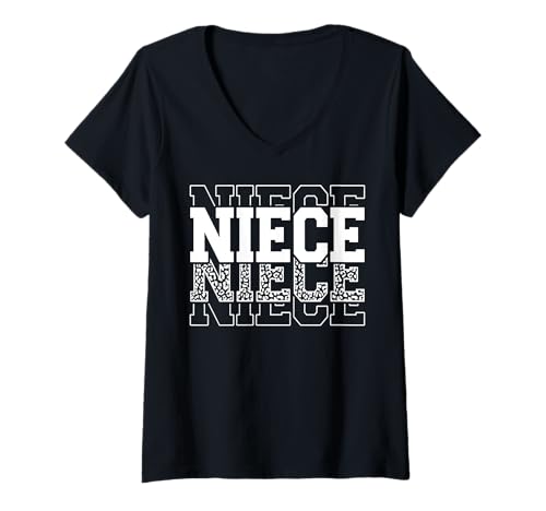 Damen Best Niece Ever Cool Niece Leopard Awesome Niece Zitat T-Shirt mit V-Ausschnitt Damen Best Niece Ever Cool Niece Leopard Awesome Niece Zitat T-Shirt mit V-Ausschnitt von Funny Humor Niece Gifts From Auntie