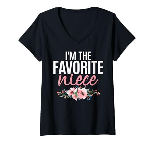 Damen Grafik „Ich Bin die Lieblingsnichte“ von Tante Niece Humor T-Shirt mit V-Ausschnitt Damen Grafik „Ich Bin die Lieblingsnichte“ von Tante Niece Humor T-Shirt mit V-Ausschnitt von Funny Humor Niece Gifts From Auntie