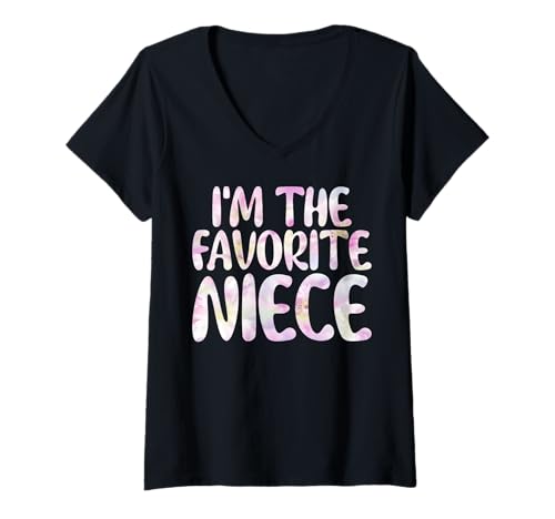 Damen Ich Bin die Lieblings-Nichte, Tie Dye, toller Nichtenhumor T-Shirt mit V-Ausschnitt Damen Ich Bin die Lieblings-Nichte, Tie Dye, toller Nichtenhumor T-Shirt mit V-Ausschnitt von Funny Humor Niece Gifts From Auntie
