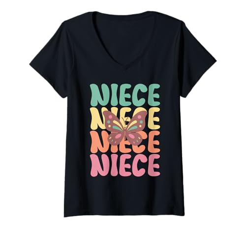 Damen Nichte Retro Lustig Stolze Nichte Zitat Nichte Humor Sarkasmus T-Shirt mit V-Ausschnitt Damen Nichte Retro Lustig Stolze Nichte Zitat Nichte Humor Sarkasmus T-Shirt mit V-Ausschnitt von Funny Humor Niece Gifts From Auntie