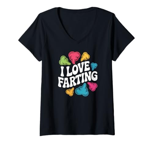 Damen Ich Liebe Furzen, lustigen, farbenfrohen Humor T-Shirt mit V-Ausschnitt Damen Ich Liebe Furzen, lustigen, farbenfrohen Humor T-Shirt mit V-Ausschnitt von Funny Humorous Flatulence Enthusiast